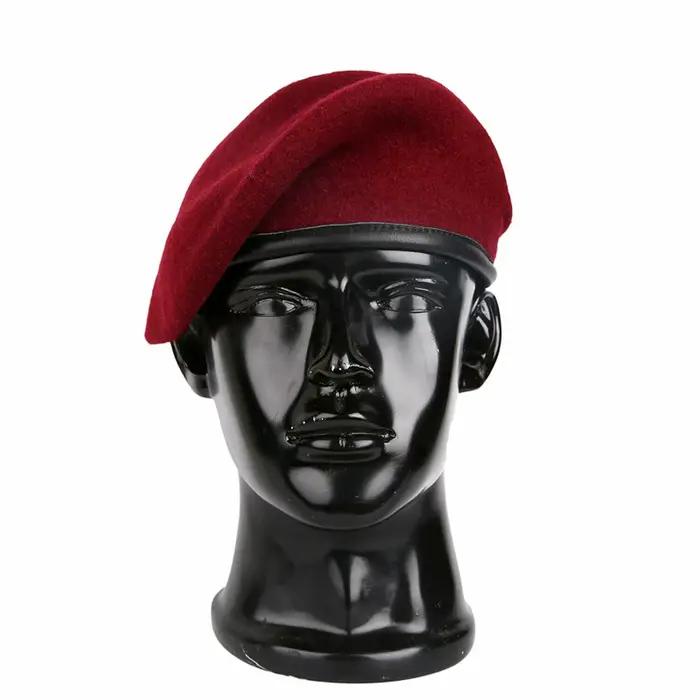 Béret en laine des Forces spéciales de l'armée britannique et américaine, béret vert noirâtre, casquette rouge, chapeau militaire, toutes les tailles