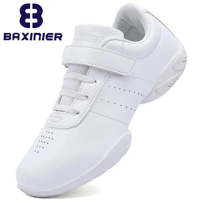 Chaussures de danse de pom-pom girl blanches pour filles, baskets d'entraînement athlétiques et respirantes pour compétitions et occasions quotidiennes