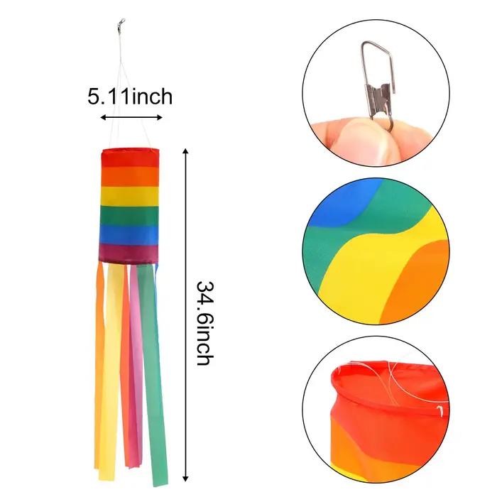 Manche à vent coloré pour extérieur, décoration de face, 2 pièces