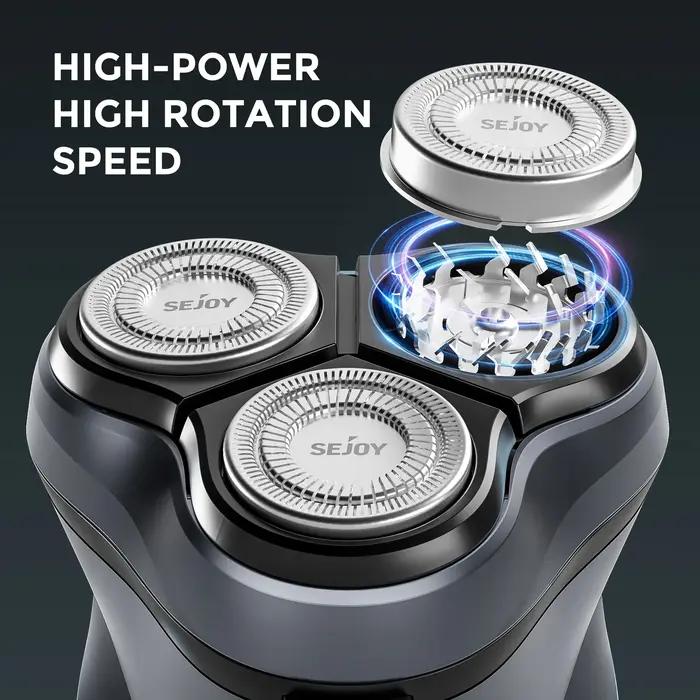 Rasoir électrique Sejoy BLASTO1 pour hommes, rasoir électrique rechargeable, tête flottante triple,
