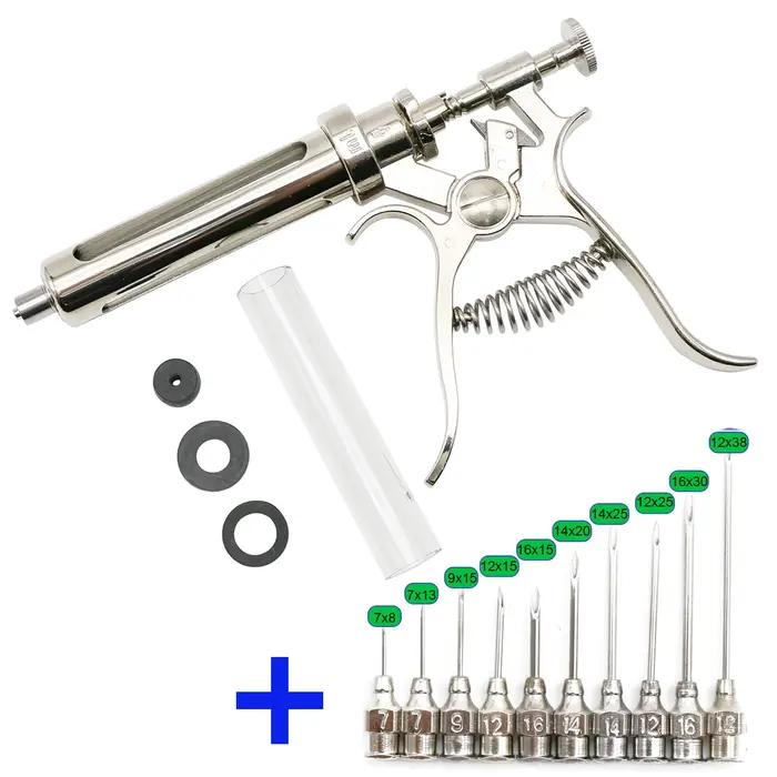 Revolver de seringue d'injection continue d'animal vétérinaire 10/20/50ml pistolet de vaccination au
