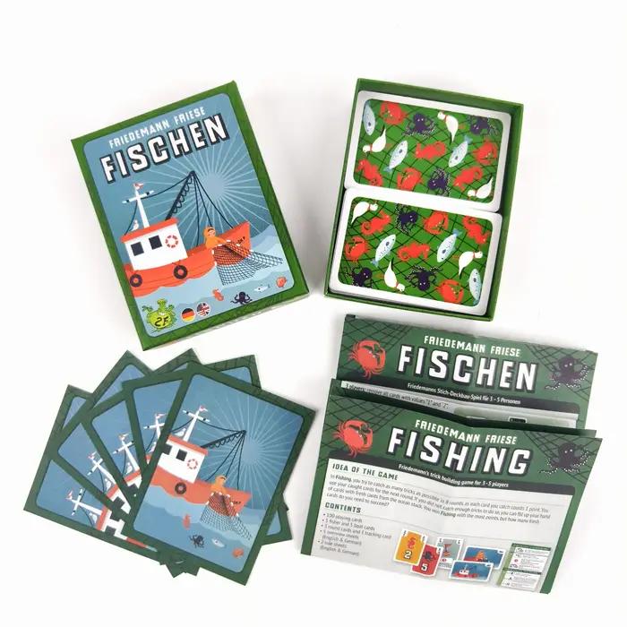 Jeux anglais et allemand : pêche - Jeu de cartes pour prendre des tours
