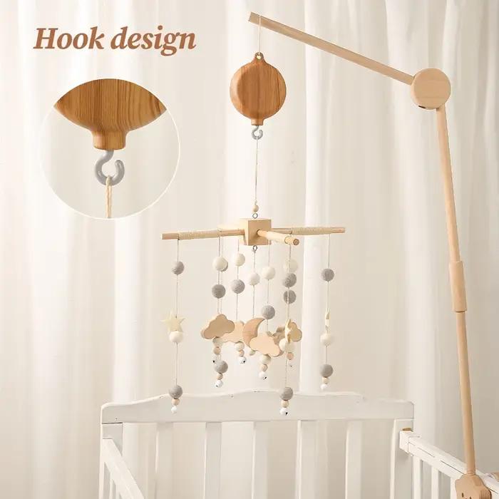 Boîte à musique rotative pour nouveau-nés, berceau pour bébé de 0 à 12 mois, hochet suspendu couleur
