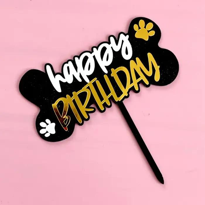 Décoration de gâteau pour animaux de compagnie fête d'anniversaire mariage personnalisée avec dessins animés couleurs unies pour adultes et enfants occasions spéciales