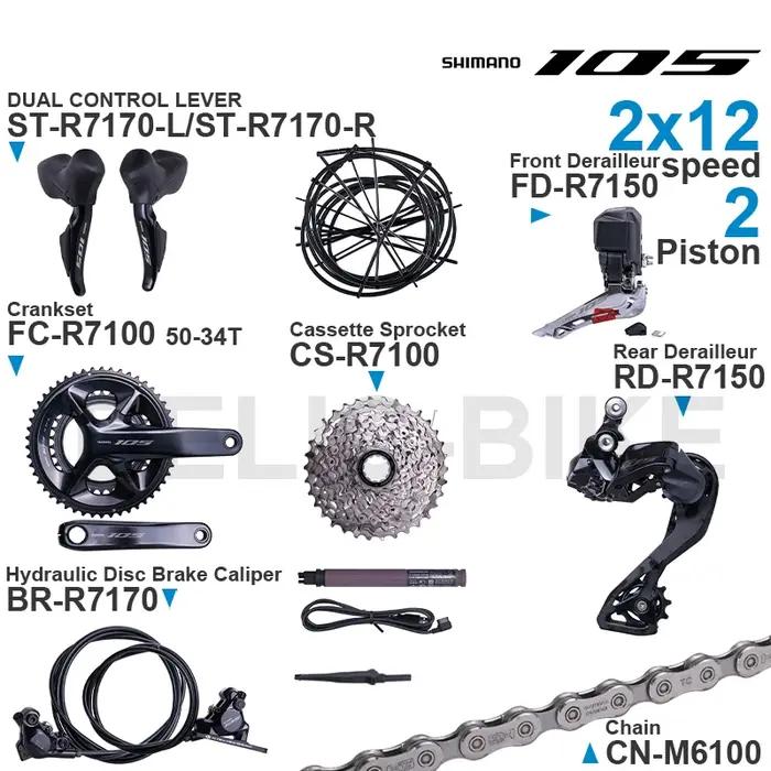 Roupset i2 105 ST-R7170 FD-R7150 RD-R7150 FC-R7100 CS-R7100 BR-R7170 BT-DN300 CN-M6100