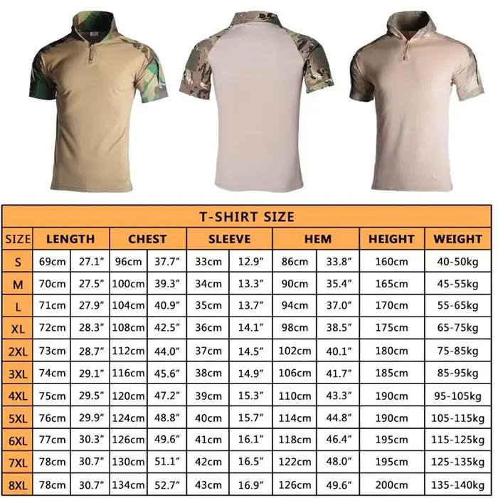 Chemises de randonnée Airsoft t-shirt tactique Safari camouflage chemise de Combat