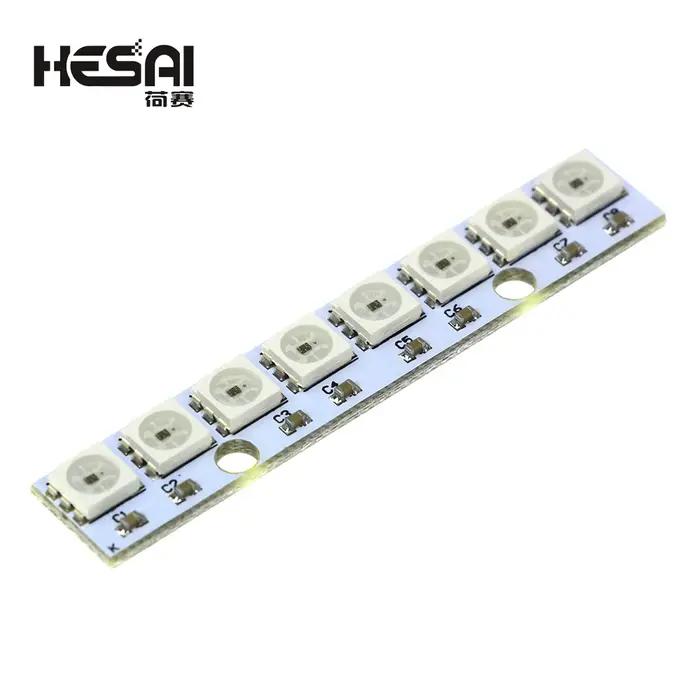 Module de panneau de lampe LED RGB 8 canaux WS2812 WS2812B WS 2811 5050, 5V, 8 bits, arc-en-ciel, LE