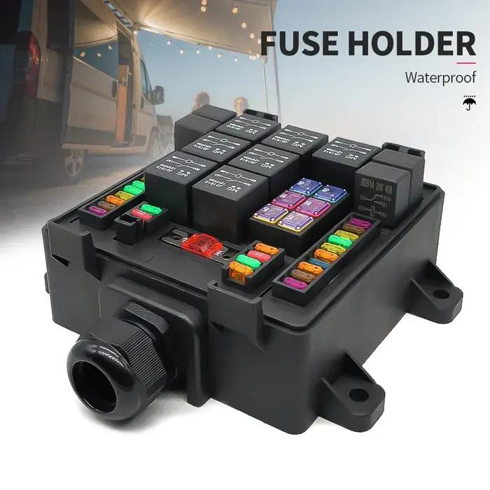Porte-fusible à lame de boîte noire de prise de voiture, automobile, montres, éclairage multidirectionnel, modification audio, terminal de contrôle, loisirs