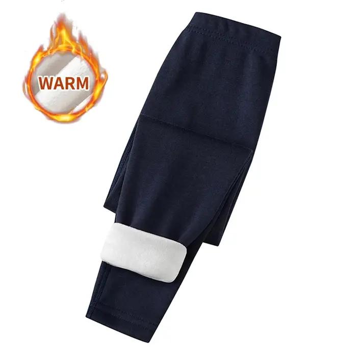 Leggings chauds épais de couleur unie pour enfants