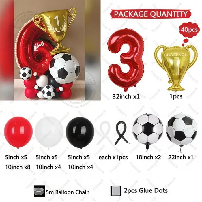 Ensemble de ballons de Football trophée doré