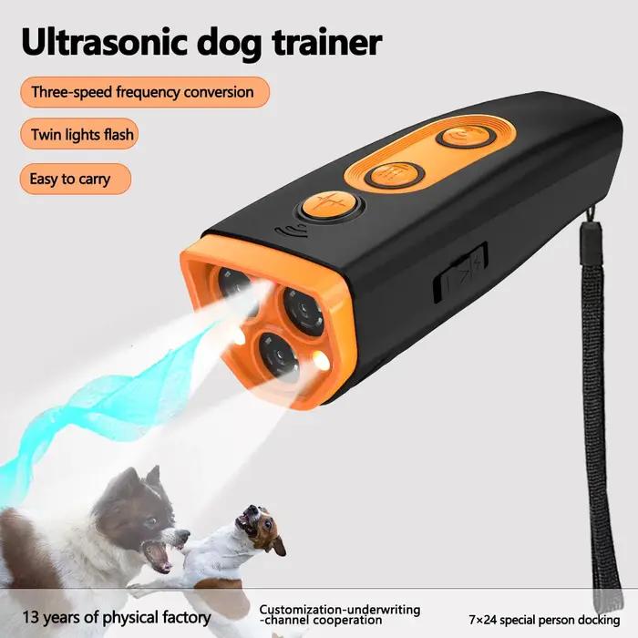 Dispositif d'aboiement ultrasonique anti-chien avec lumière LED pour chiens dressés occasions de promenade sécurité urbaine
