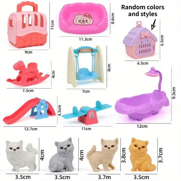 Chien jouet panier pour animaux de compagnie jouets de famille cage jouets scène jouant jouets décoration de noël et thanksgiving couleur aléatoire pour enfants 3-6 ans