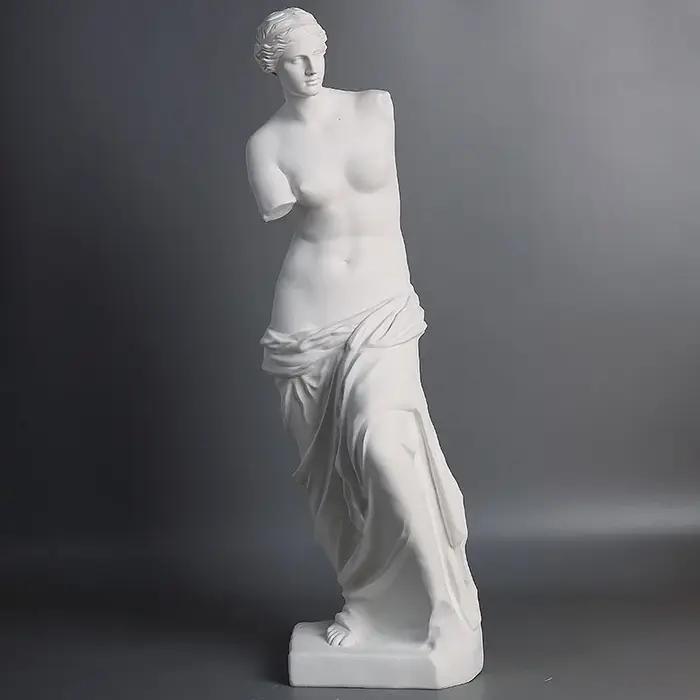 Statue de Vénus à bras cassé en résine blanche ou gris clair pour décorations de maison et cadeaux d'anniversaire ou de mariage