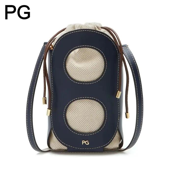 Sac à bandoulière PG pour femme, design ajouré avec cordon de serrage, rétro, polyvalent, haut de ga