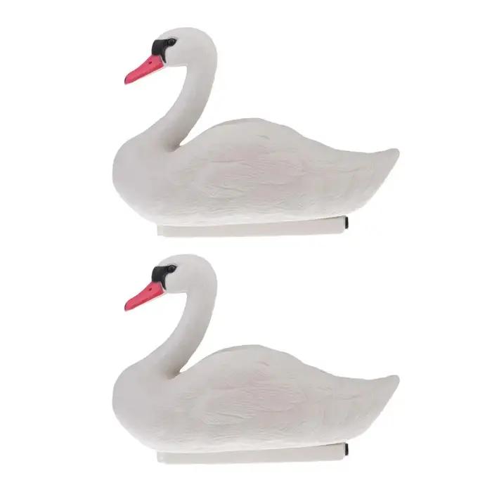 Leurres cygnes flottants 2 pièces pour chasse aux oiseaux - Appâts complets étangs