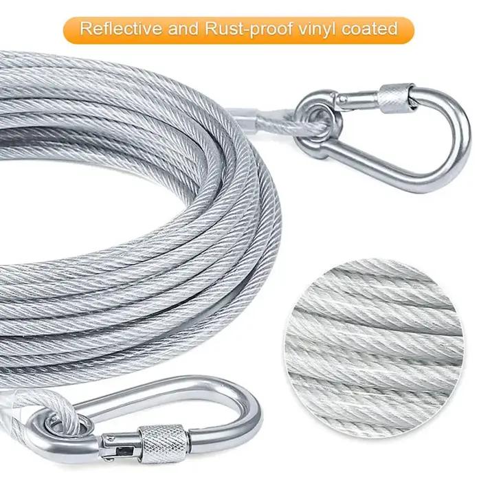 Laisse de sécurité pour chien en acier inoxydable avec clip de qualité supérieure pour promenades et randonnées toutes saisons