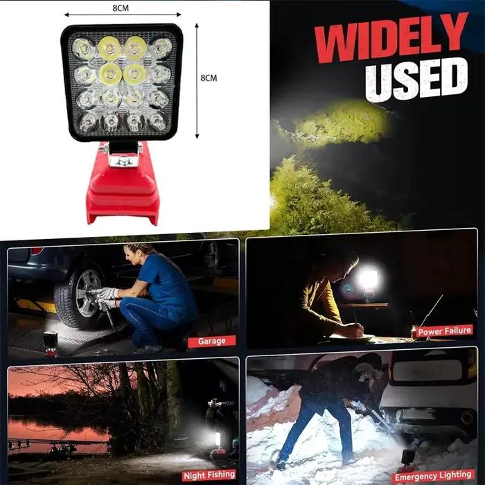 Pour Milwaukee LED lampe de travail pour Milwaukee 18V Li-ion batterie lumière de secours Portable l