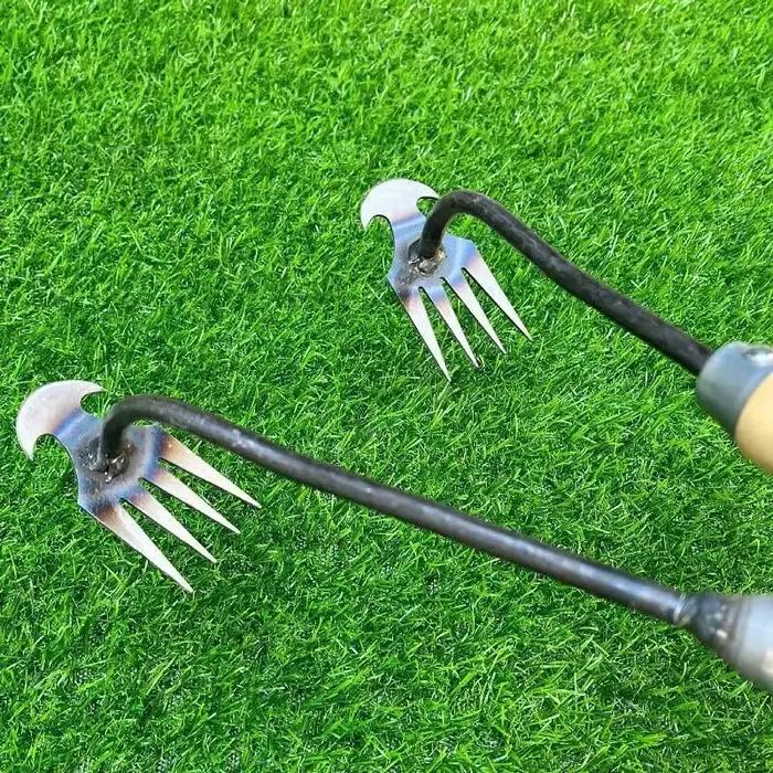 Artefact de désherbage à houe, outils de démarrage et de désherbage, râteau à houe de jardinage, outil agricole en acier au manganèse, petite houe, ameublissement du sol a