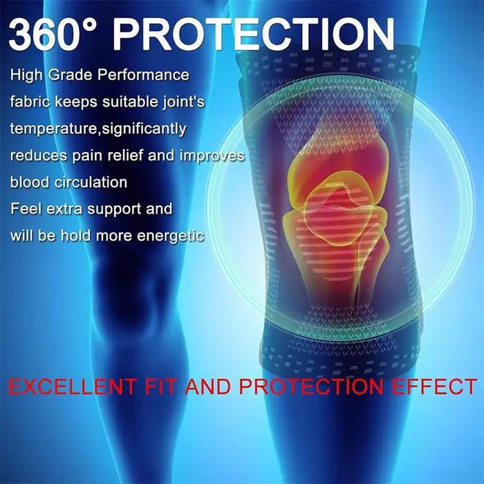 1/2 Pièces Genouillère de Compression Sportive, Protection Rotulienne, avec Tissu Tricoté et Ressort