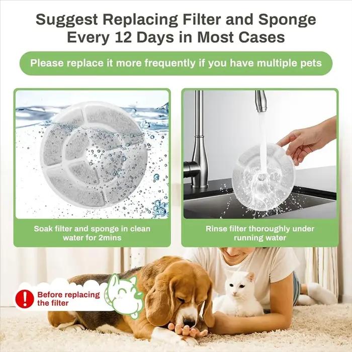 KYCOR-filtres de remplacement pour fontaine d'eau pour chat, pour fontaine d'eau pour chien de 2,5 g