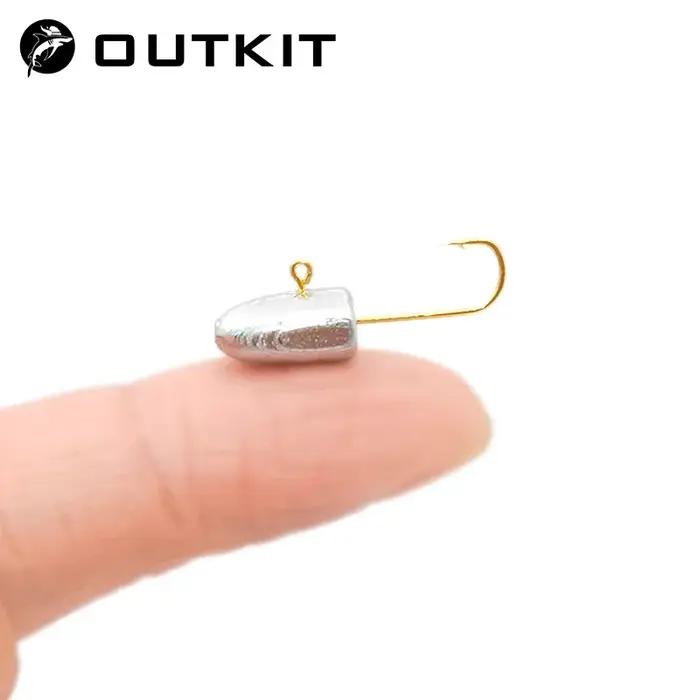 OUTKIT 10 pièces tête de gabarit exposée crochet crochets de pêche en roche 3g crochet d'appât appât
