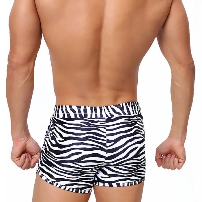 Maillot de bain imprimé zèbre pour hommes, Boxer Sexy avec poches pour le surf et les Sports de plag