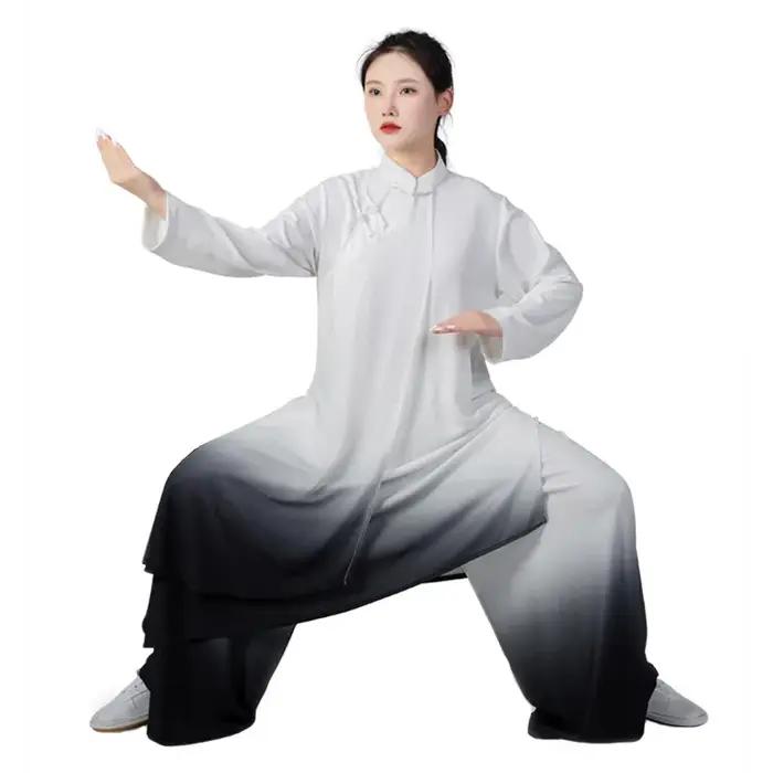 Hauts en rayonne satinés pour hommes - Ensemble de vêtements traditionnels chinois pour arts martiaux occasions spéciales