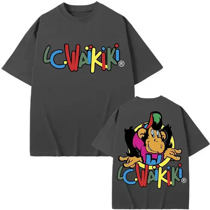Lc Waikiki Monkey T-shirts graphiques amusants pour hommes et femmes, vêtements à la mode Y2k, T-shirt à manches courtes, T-shirts d'été décontractés en coton