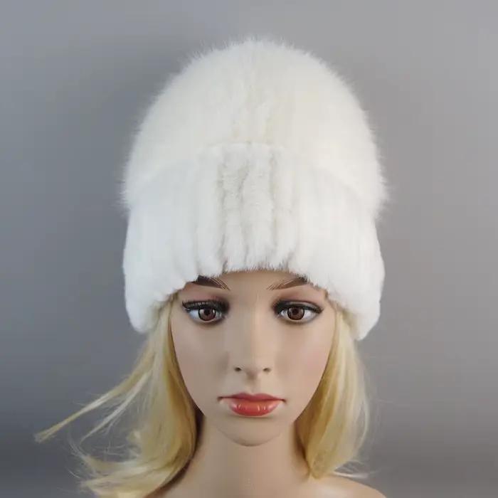 Russie nouveau Style femmes réel véritable fourrure de renard bonnets chapeau filles naturel réel Re
