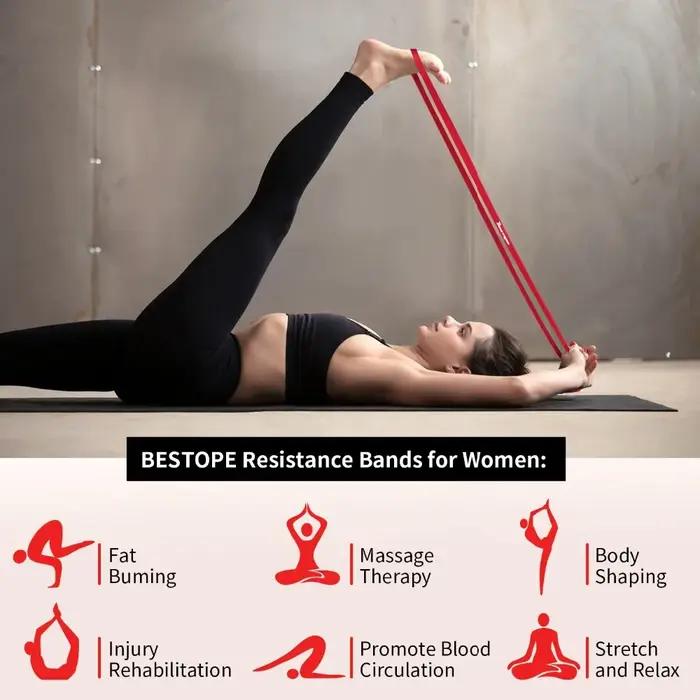 1 pièces Fitness bande élastique Tpe bande de résistance Yoga assistance bande de Tension Latex cord