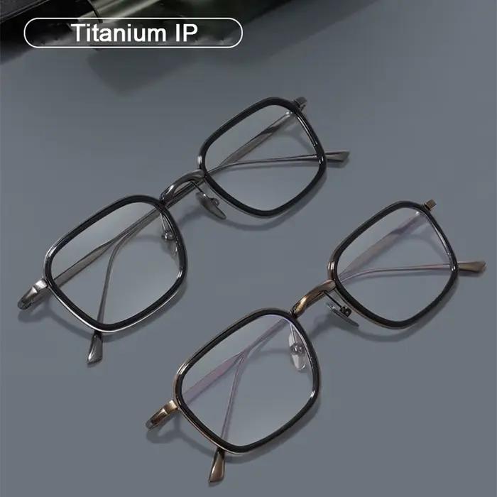 Réplique de marque de luxe japonaise en titane pur + anneau en acétate, monture de lunettes d'affair