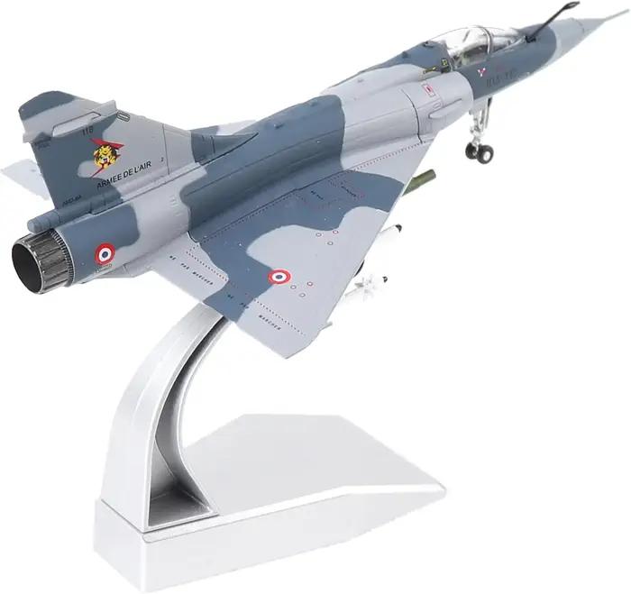 NUOTIE Dassault Mirage 2000 1/100 Modèle d'avion en métal de l'armée de l'air française avec support, modèle d'avion de chasse en alliage moulé sous pression