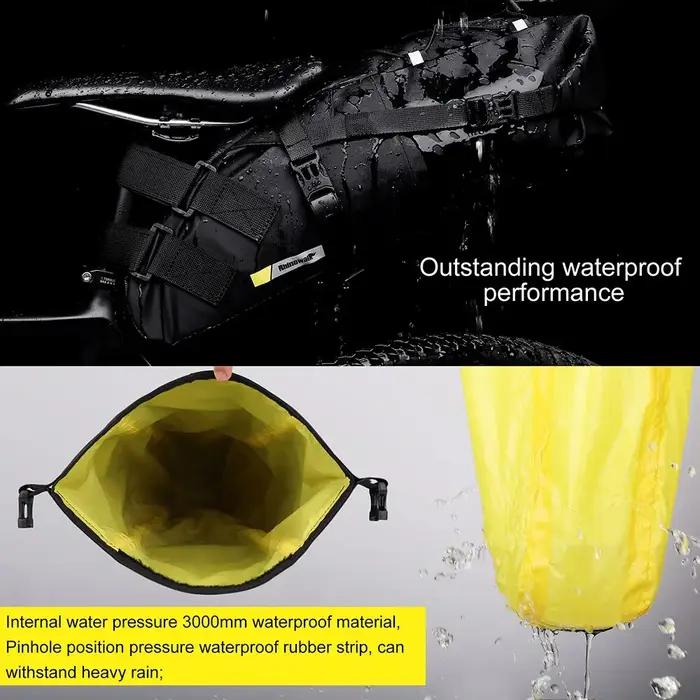 Rhinowalk Vélo Selle Sac Étanche VTT Route Vélo 13L Grande Capacité Sac Foldabe Queue Arrière Sac de