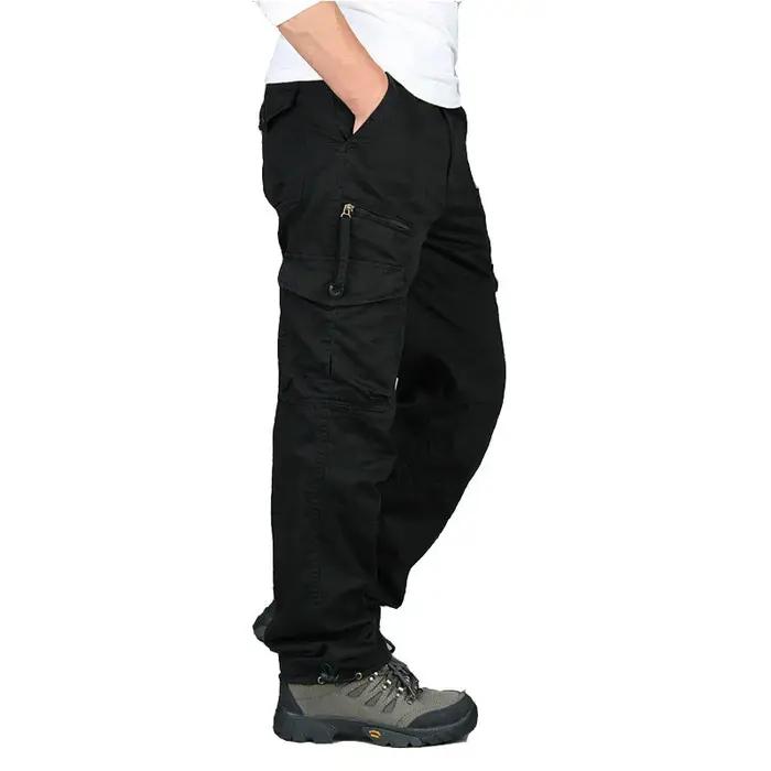 Pantalon cargo printemps automne homme multi-poches tactique - Bas streetwear armée droit casual survêtement