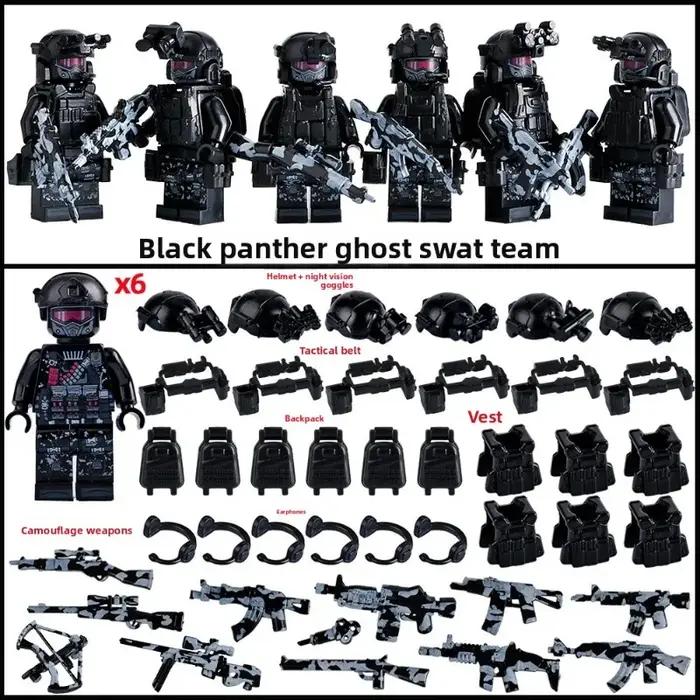 Forces spéciales militaires, soldats de la police, armes militaires, jouets et cadeaux pour les figu