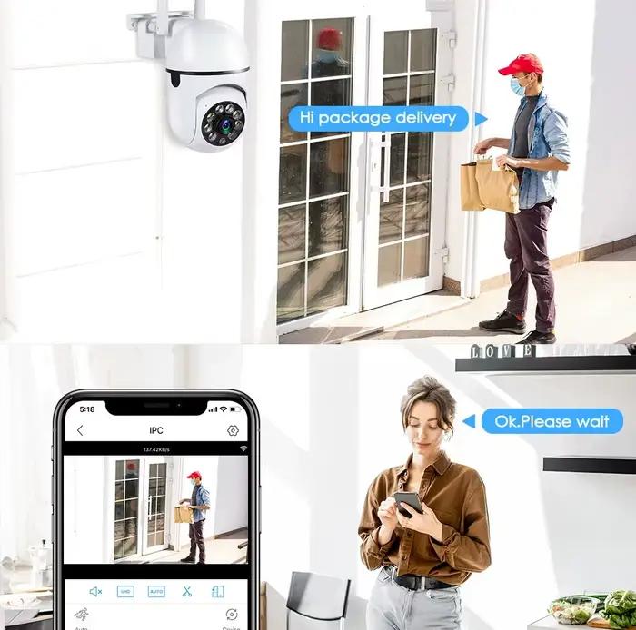 Caméra WiFi 1080P HD intérieure extérieure 360° sans fil version excellente surveillance