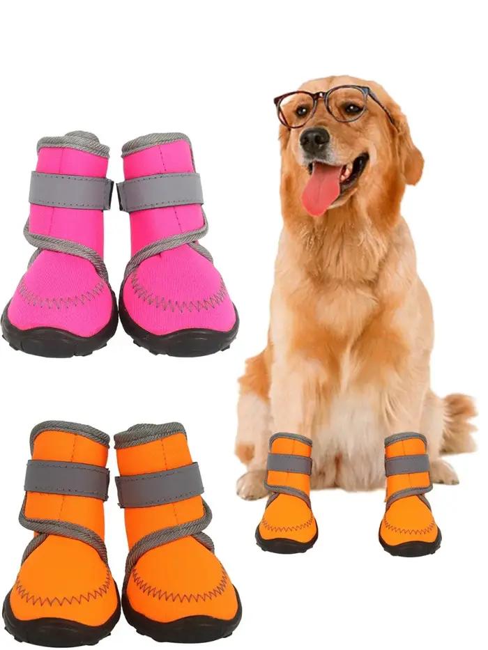 Chaussures de printemps pour chiens de taille moyenne et grande tissu en coton caoutchouc anti-chute élégantes pour promenades en famille et sorties urbaines