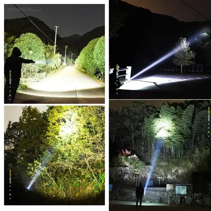 Lampes de poche LED rechargeables 90000 lumens lampe de poche étanche Zoomable super lumineuse avec