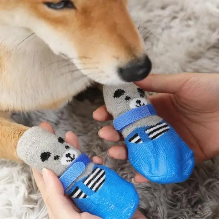 Chaussures antidérapantes en caoutchouc pour chiots protection de pattes hivernale pour chiens occasions spéciales dehors