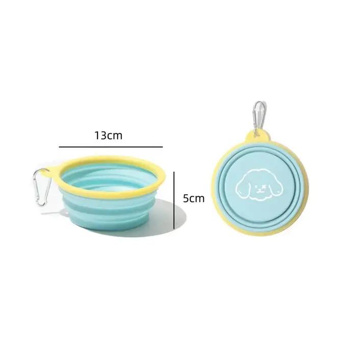 Bol pliable pour chien - Bol portable pour nourriture et eau pour animaux de compagnie avec crochet de fixation
