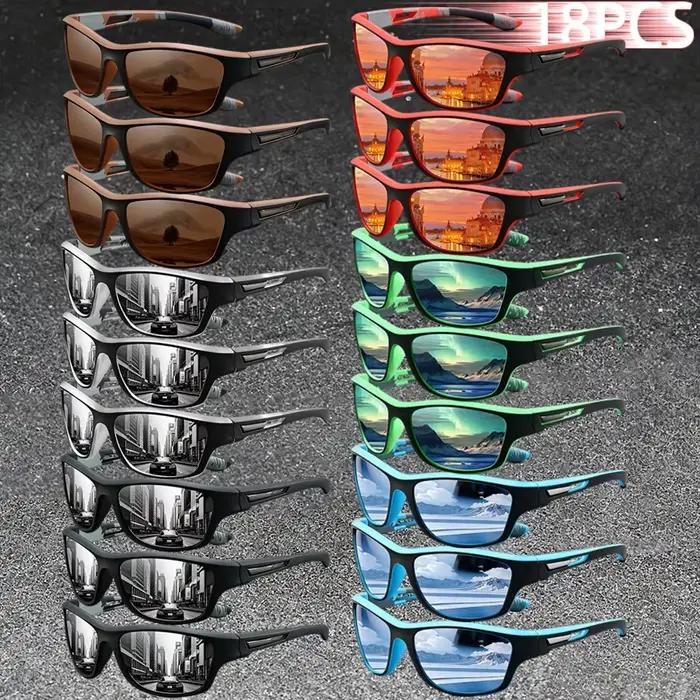 18 Paires de Lunettes de Soleil Sport Vintage Tendance avec Monture Camouflage pour Hommes et Femmes