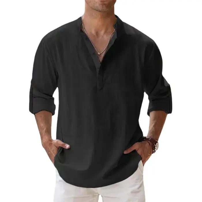 Nouvelles chemises en coton et lin pour hommes