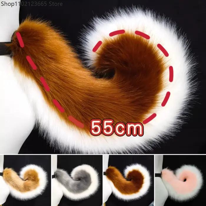 6 types de queues de chien en fausse fourrure faites à la main, pour cosplay, anime, Comic Con, accessoires de costume réalistes, 55 cm
