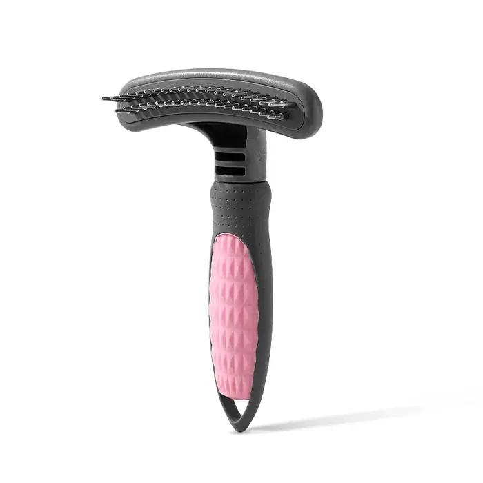 Brosse démêlante rotative à double rangée de 39 picots pour chiens et chats à poils longs – Outil de toilettage et de