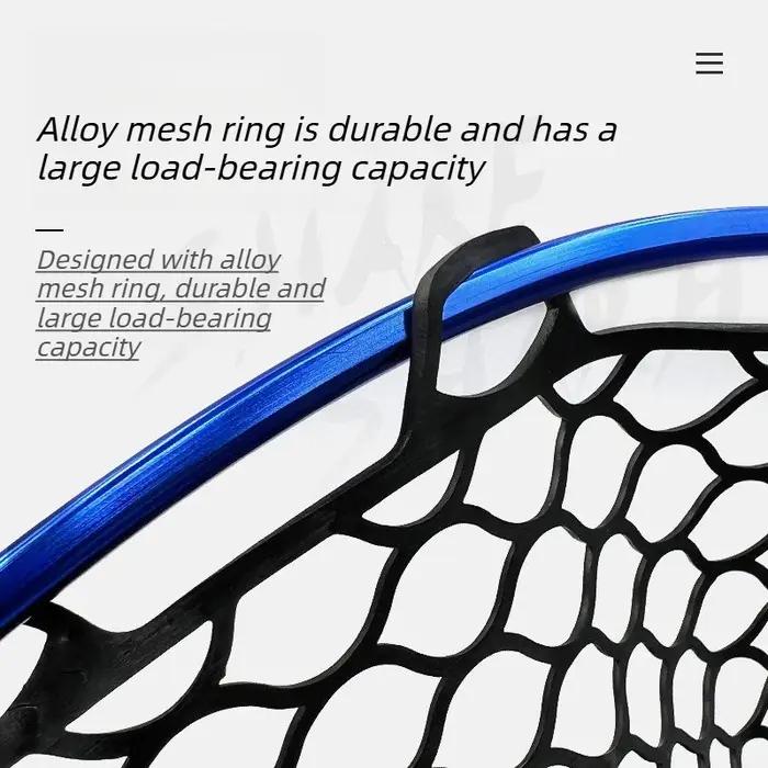 Épuisette de pêche pliable ultra-légère en alliage d'aluminium avec poignée télescopique et maille en silicone à
