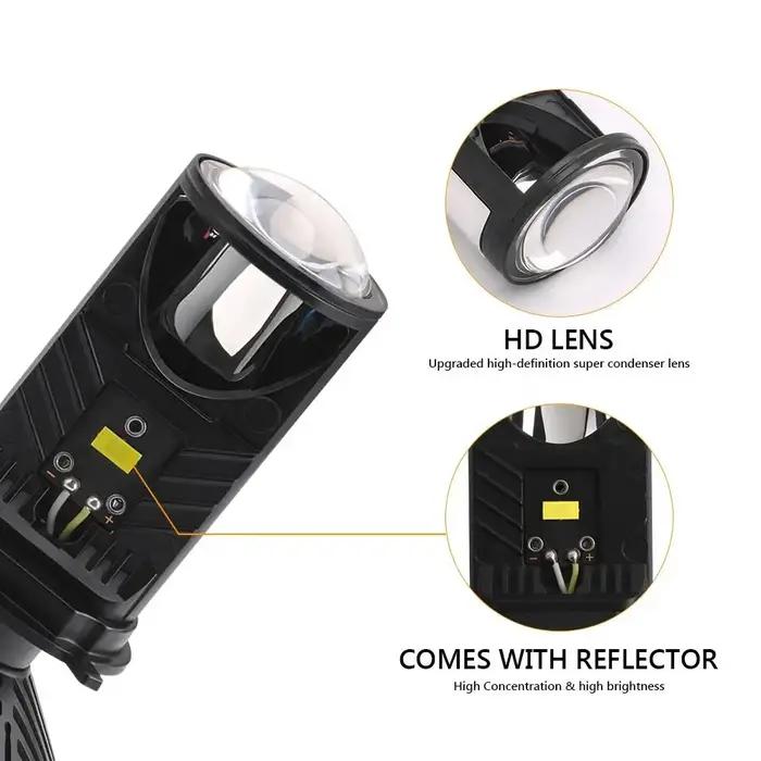 H4 projecteur LED phare de voiture 30000LM 6000K Canbus ventilateur refroidissement Mini Bi LED lent