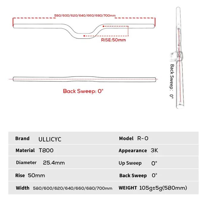 ULLICYC guidon de vélo pliant Ultra léger guidon BMX guidon pour enfants rehaussant 25.4mm/31.8mm 3K