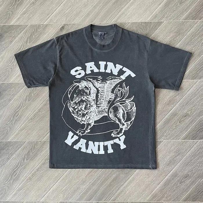 T-shirt Saint Vanity en coton pur pour hommes style décontracté avec logo imprimé pour l'été et toutes occasions spéciales