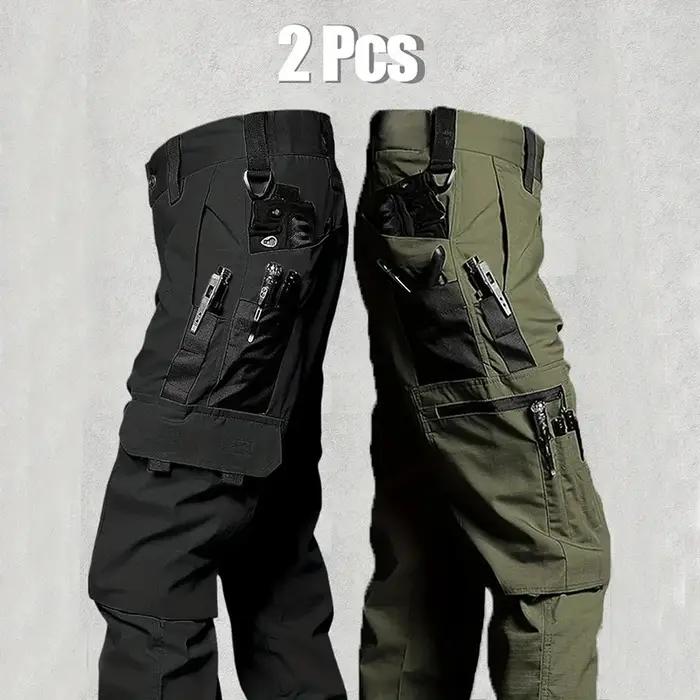 Ensemble 2 pièces pantalon cargo tactique homme imperméable résistant chasse randonnée outdoor