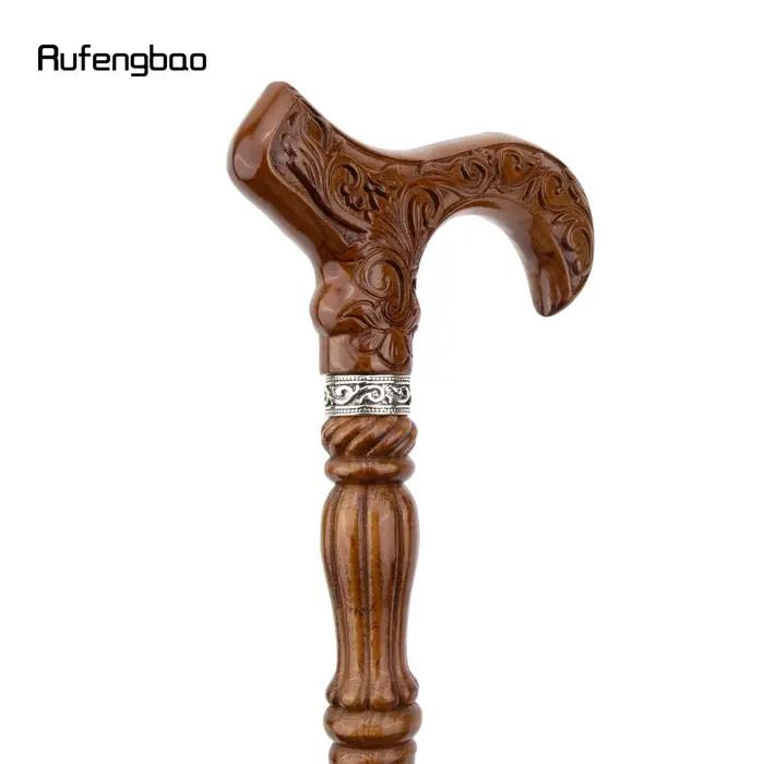 Fleur marron en bois mode bâton de marche décoratif Vampire Cospaly fête bois canne de marche Hallow